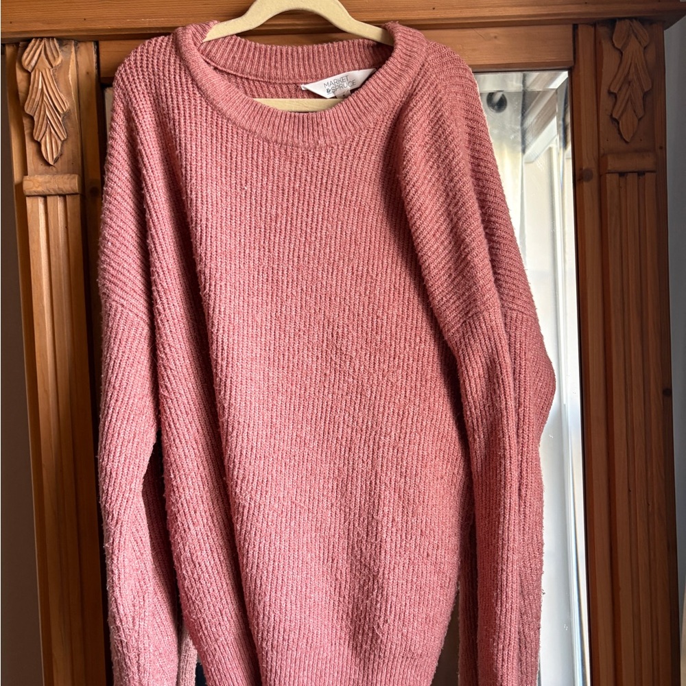 Market & Spruce Dusty Rose Crew Neck Sweater